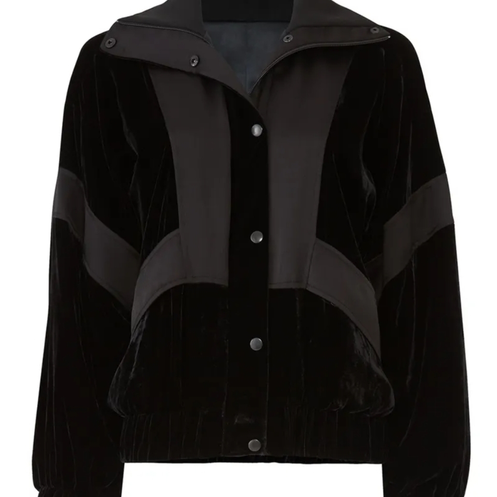Parker Hollis Velvet Combo Black Women's Light Jacket - Medium
